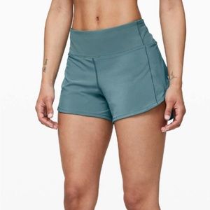 Lululemon Speed Up Mid Rise Short 4” - Aquatic Green